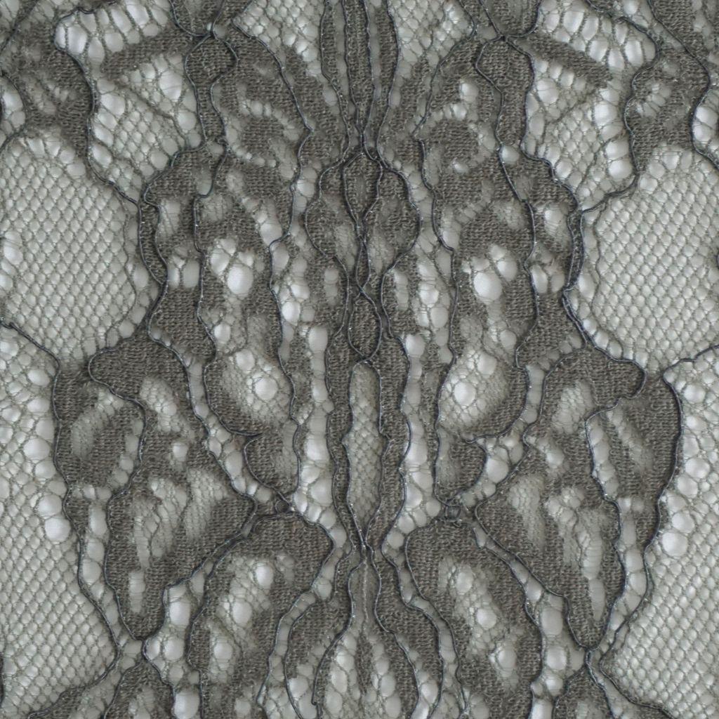 Netz-Spitze mit Baumwolle Ornamente grünliches grau